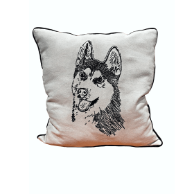 HUSKY PORTRAIT DOG PILLOW